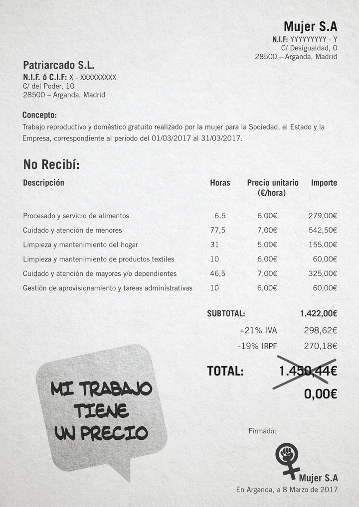 IU Arganda - Factura 8M - Mi trabajo tiene un precio