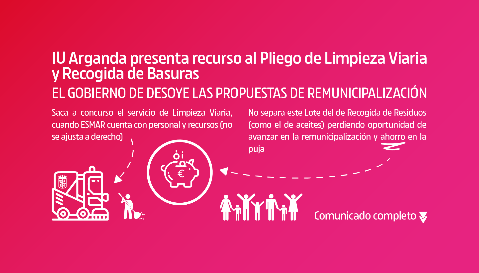 IU Arganda presenta un recurso por el nuevo Pliego de Limpieza y Basuras